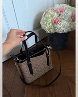 COACH Coach Mollie Tote Bag 25 In Signature Canvas Brown/Black 24 х 20 х 9 (інша всередині) COACH — головне фото товару