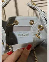 Chanel 25 Micro Handbag in Grained Calfskin in Light Blue/Gold 22 х 15 х 10 см — головне фото товару