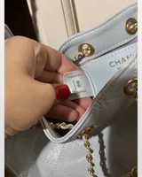 Chanel 25 Micro Handbag in Grained Calfskin in Light Blue/Gold 22 х 15 х 10 см — головне фото товару