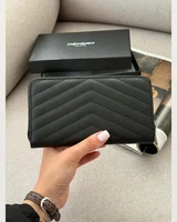 Saint Laurent Plain Leather Long Wallet Black/Silver — головне фото товару