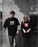 Sane Футболка чорна (принт коти полив ) — головне фото товару