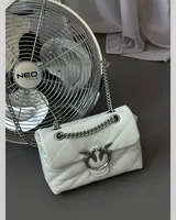 PINKO Baby Love Bag Puff Maxi Quilt White/Silver 21 х 12 х 7 — головне фото товару