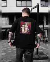 Sane Футболка чорна (принт кіт-собака ) — головне фото товару