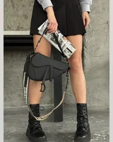 Dior Christian Dior Ultra Matte Calfskin Saddle Bag Black [звичайна бренд коробка] 27 x 18 x 6 — головне фото товару