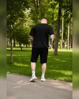 Sane Комплект Футболка Шорти (рубчик чорний) — головне фото товару