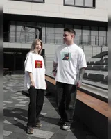 Sane Футболка біла (принт коти щічки ) — головне фото товару