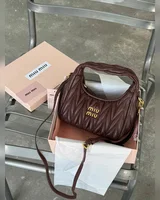 Miu Miu Wander Matelassé Nappa Leather Mini Hobo Bag Brown [оригінальна брендована коробка] 21 х 23 х 7 — головне фото товару