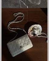 Chanel Classic Wallet on Chain Quilted Caviar White/Silver Коробка магніт 19.5 х 13 х 4 — головне фото товару