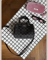 COACH Coach Rowan Satchel Bag In Signature Canvas Grey/Silver 17 x 12 x 10 COACH — головне фото товару