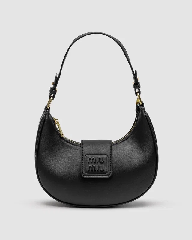 Miu Miu Leather Hobo Bag Black — головне фото товару