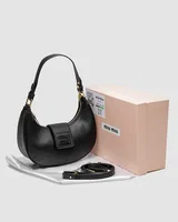 Miu Miu Leather Hobo Bag Black — головне фото товару