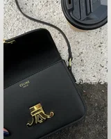Celine Teen Triomphe Bag Black/Gold in Shiny Calfskin (Коробка оригінал) — головне фото товару