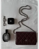 Chanel Caviar Quilted Wallet on Chain WOC Burgundy/Silver Коробка магніт 19.5 х 13 х 4 — головне фото товару