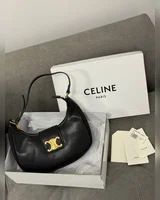 Celine Ava Triomphe Soft Bag in Smooth Calfskin Black [оригінальна брендована коробка] — головне фото товару