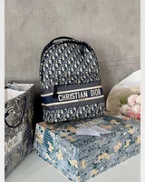 Dior Travel Backpack Blue Dior Oblique Jacquard 35 х 27 х 17 — головне фото товару