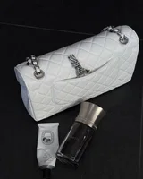 Chanel Classic 2.55 Medium Double Flap Bag White/Silver [[Коробка магніт]] — головне фото товару