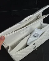 Chanel Classic 2.55 Medium Double Flap Bag White/Silver [[Коробка магніт]] — головне фото товару