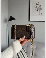 Chanel Classic Lambskin Pearl Crush Vanity Bag Brown/Gold [оригінальна магнітна коробка] 17 х 11 х 8(всередині золота) — головне фото товару