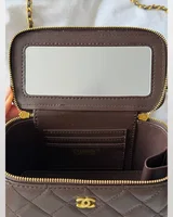 Chanel Classic Lambskin Pearl Crush Vanity Bag Brown/Gold [оригінальна магнітна коробка] 17 х 11 х 8(всередині золота) — головне фото товару