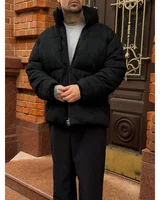 Sane Пуховик замша не принт чорний — головне фото товару