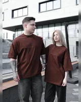 Sane Футболка коричнева (товстий баланс ) — головне фото товару