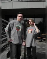 Sane Футболка сіра (принт коти щічки ) — головне фото товару
