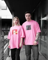 Sane Футболка рожева (принт коти світло ) — головне фото товару
