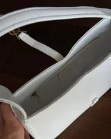 Saint Laurent Hobo Le 5 A 7 Leather Shoulder Bag in White/Gold — головне фото товару