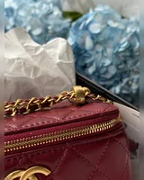 Chanel Classic Red Lambskin Pearl Crush Vanity Bag Gold 17 х 11 х 8 — головне фото товару