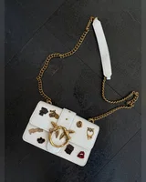 PINKO Mini Love Bag One Simply With Enamel Pin White 20 х 12.5 х 6.5 — головне фото товару
