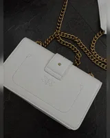 PINKO Mini Love Bag One Simply With Enamel Pin White 20 х 12.5 х 6.5 — головне фото товару