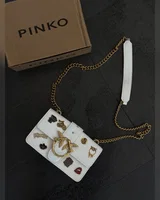 PINKO Mini Love Bag One Simply With Enamel Pin White 20 х 12.5 х 6.5 — головне фото товару