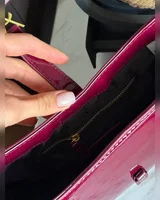 Saint Laurent Hobo Le 5 A 7 Patent Leather Shoulder Bag Wine 24 х 15 х 6 — головне фото товару