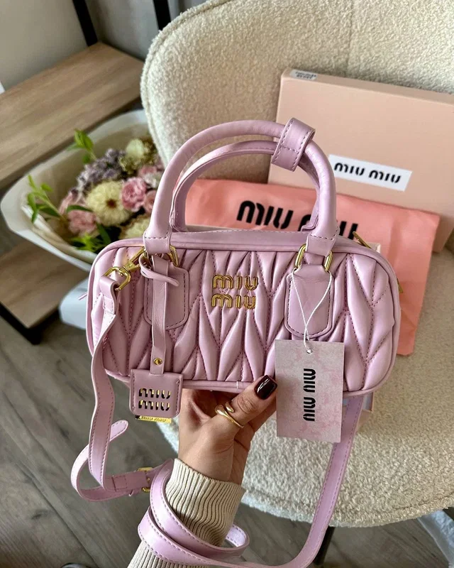 Miu Miu Arcadie Matelassé Nappa Leather Bag Pink/Gold [ориг коробка] — головне фото товару