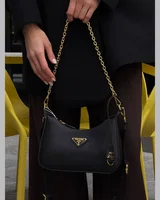 Prada Re-Edition 2005 Saffiano Leather Bag Black/Gold 23 x 17 x 6 — головне фото товару